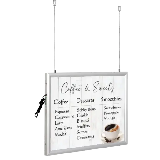 [ULB25CN000X5007] Best Buy Smart LED box, 34x46, 1" Snap frame Silver, Double-sided, Ceiling mount