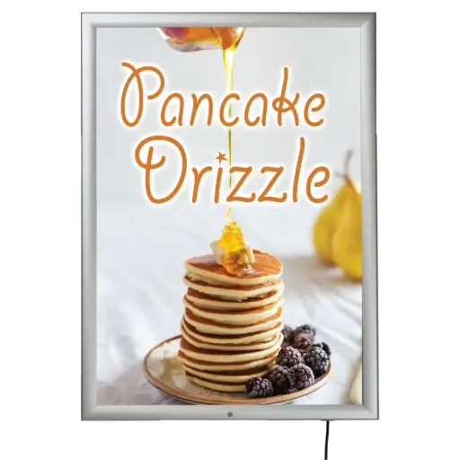 [ULH35TN034X2002] Lockable Weatherproof Smart LED box, 30x40, 1.38" Snap frame Silver, Single-sided, Wall mount