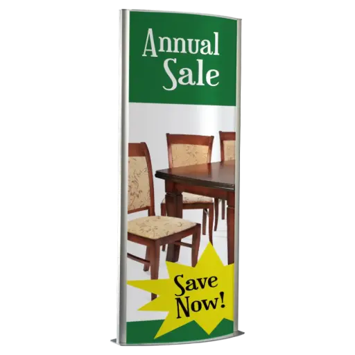 [UTTM002767X2000] Totem LED box, 27x67, Snap frame Silver, Double-sided, Floor mount