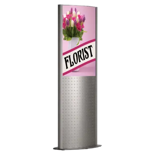 [UTTM011060X2000] Totem LED box, 24x36, Snap frame Silver, Double-sided, Floor mount