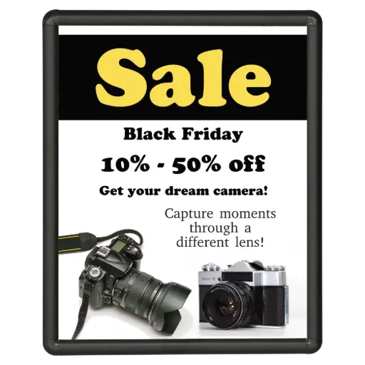 [UCN250B017X2990] Rounded Poster frame, 11x17, 1" Round snap frame Black