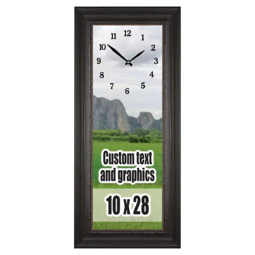 [FR1028-MS] 10x28 Framed artwork w/musical clock